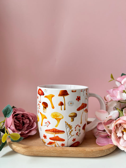 Mushroom Print - Ceramic Mug (in a gift box)