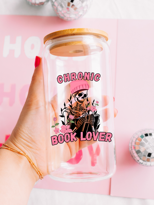 Chronic Booklover - 16oz Glass Can