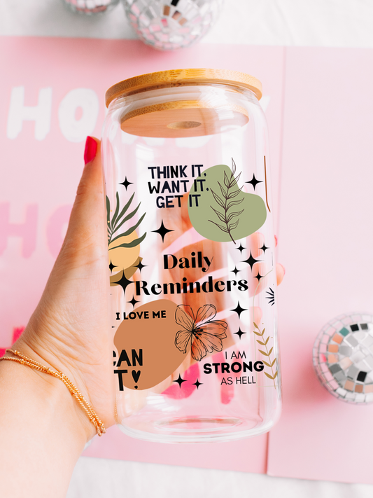 Daily Reminders - 16oz Glass Can